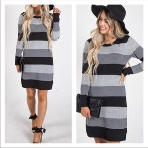 Black and Gray Sweater Dress (M)